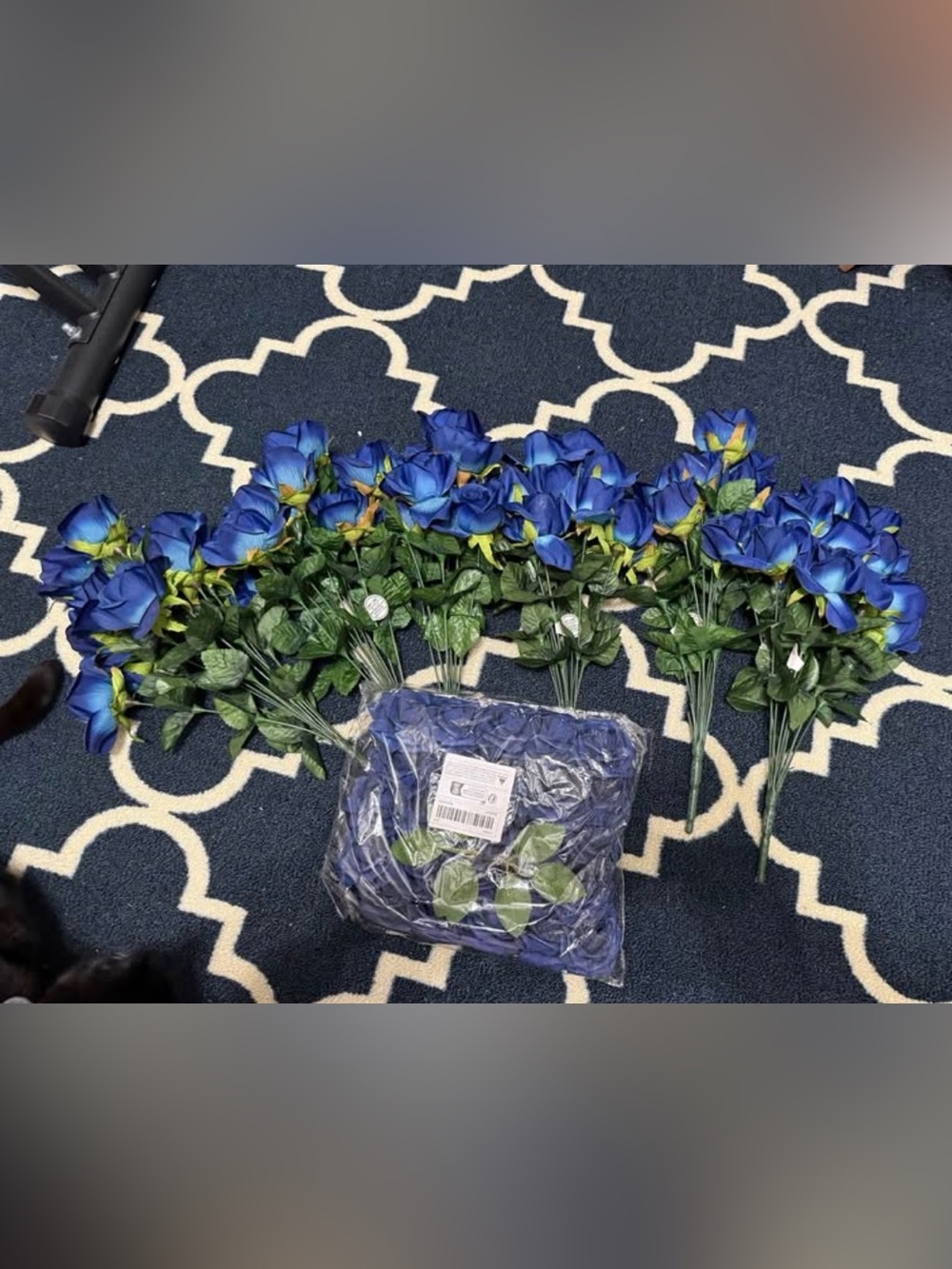 Artificial Blue Rose Bouquet - Home Accents